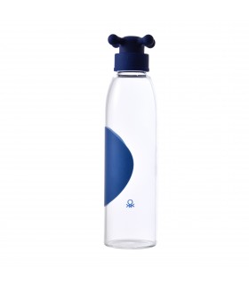 UNITED COLORS OF BENETTON Addige - Botella de Agua de 550 ml de Vidrio Borosilicato, 6.5 x 6.5 x 25.5 cm, Fácil Limpieza