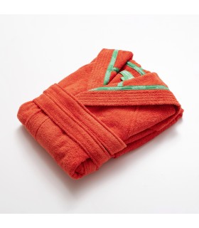 Casa Benetton Albornoz con capucha talla L / XL, 100% Algodón, suavidad y durabilidad excelente. Albornoz Rojo Rainbow